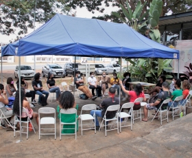 Reunião do programa AfroAtitude, no Centro de Convivência Negra da UnB. Foto: Beto Monteiro/Ascom UnB. 10/06/2022